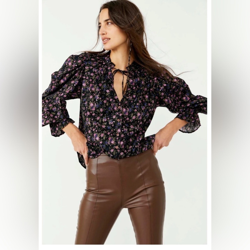 NWT Free People Meant To Be Blouse Size L